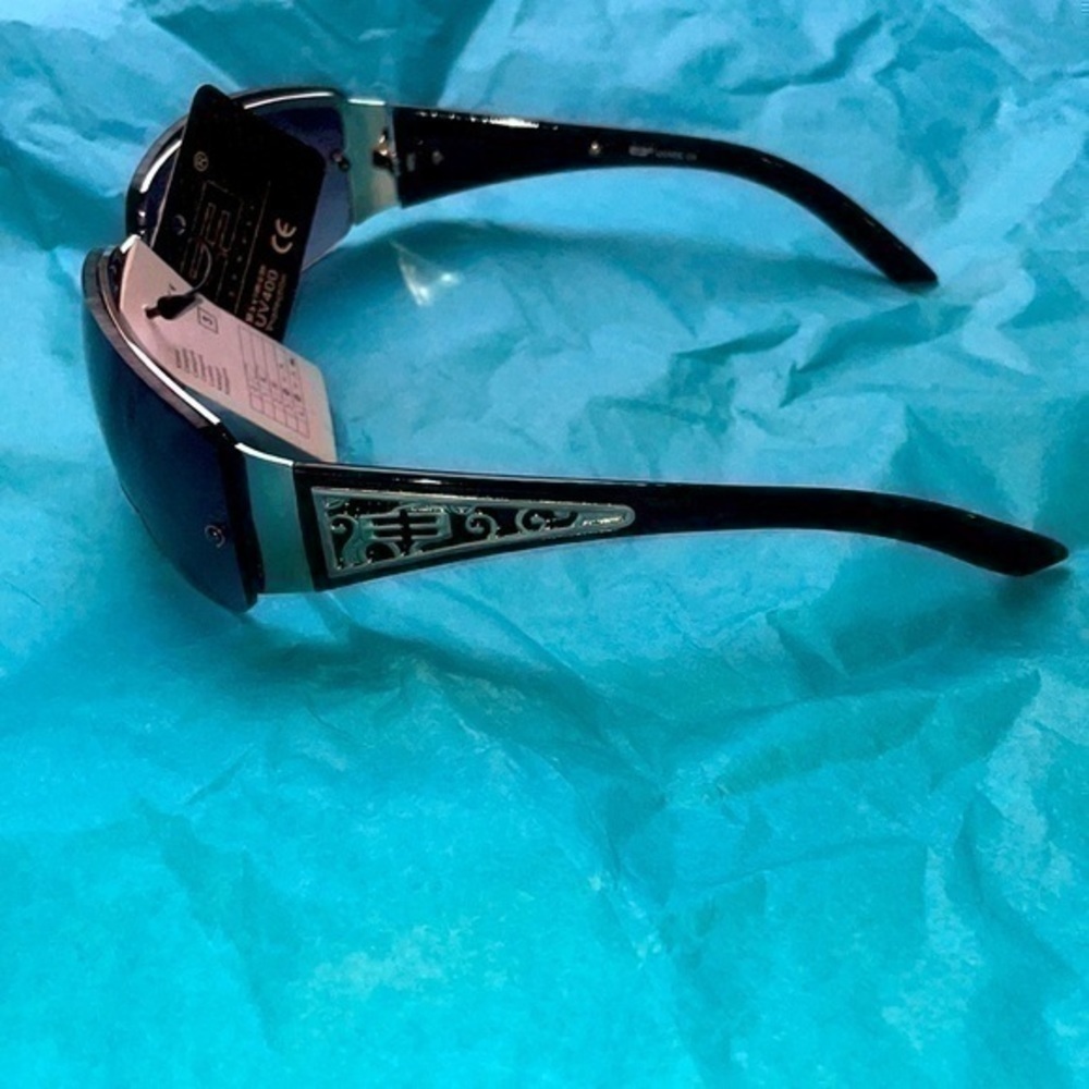 NWT Epoch ninety 90s sunglasses UV 400 28501 frames silver gradient black lenses - Picture 3 of 9